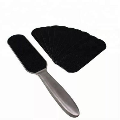 High Quality Double Side Stainless Steel Pedicure Foot File Replaceable Sandpaper Metal Callus Remover